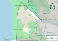 Map of environmentally protected areas in Le Touquet