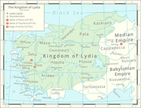 Map of Asia minor. Millawanda is Miletus