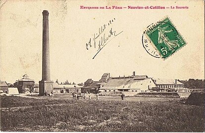 Carte postale de la sucrerie en 1911.