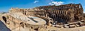 Image 1 Amphitheatre of El Jem Photograph: Poco a poco Panoramic view of the Amphitheatre of El Jem, an archeological site in the city of El Djem, Tunisia. The amphitheatre, one of the best-preserved Roman ruins and a UNESCO World Heritage Site since 1979, was built around 238 AD, when modern Tunisia belonged to the Roman province of Africa. It is the third-biggest amphitheatre in the world, with axes of 148 m (486 ft) and 122 m (400 ft) and a seating capacity of 35,000, unique in Africa. More selected pictures