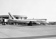 A jetliner on the apron