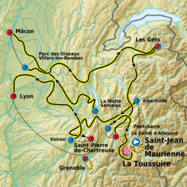 Routekaart van de Critérium du Dauphiné 2011