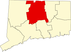 Map of Connecticut highlighting Hartford County.svg