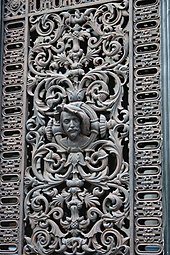 Renaissance Revival – cast iron door window grill of Rue du Bac no. 34, Paris, unknown architect, c. 1850