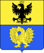 d'azzurro al drago sorante, d'oro al capo dello stesso caricato di un'aquila di nero.