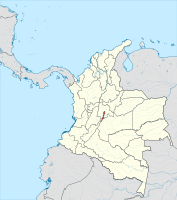 Locator map of Capital District in Colombia.