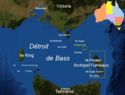 Carte du détroit de Bass.