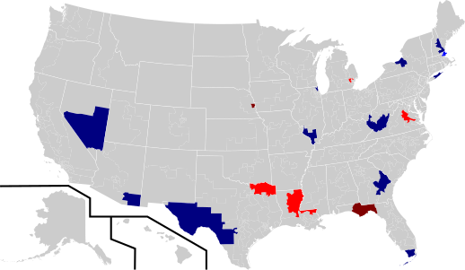 Defeated incumbents by party.