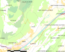 Mapa obce Cruet