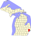 State map highlighting Macomb County