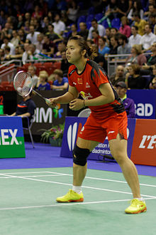 Yonex IFB 2013 - Quarterfinal - Tian Qing - Zhao Yunlei vs Misaki Matsutomo - Ayaka Takahashi 02.jpg