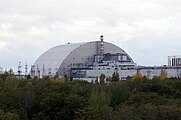 Neue Schutzhülle über dem Unglücksreaktor von Tschernobyl (Oktober 2017)