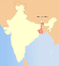 Map of India showing location of West Bengal