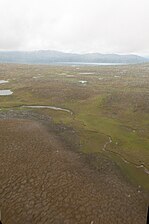 Helicopter view of ground polygons and ice lenses at Padjelanta National Park, Sweden