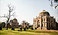 Shisha Gumbad in front and Bara Gumbad with Mosque at back