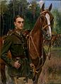 Portrait of Stefan Zamoyski with a horse label QS:Len,"Portrait of Stefan Zamoyski with a horse" label QS:Lpl,"Portret Stefana Zamoyskiego z koniem" , oil on canvas medium QS:P186,Q296955;P186,Q12321255,P518,Q861259 , 1929, 139 × 102 cm (54.7 × 40.1 in)