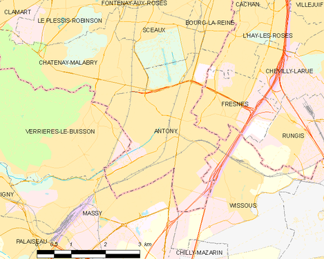 Antony et les communes limitrophes.