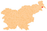 Karte von Slowenien, Position von Občina Črenšovci hervorgehoben