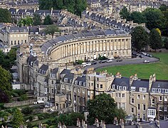 Il Royal Crescent, visto da un pallone aerostatico