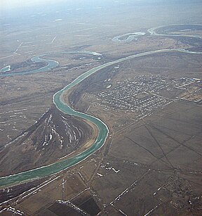 Die Oeralrivier tussen Oeral en Atyrau