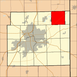 Location of Springfield Township in Allen County, Indiana