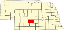 Locatie van Dawson County in Nebraska