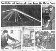 - La Bataille de Los Angeles - Le journal Los Angeles Times du 26 février 1942, couvre en page B l'épisode de la Bataille de Los Angeles