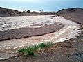 Banjir kilat melanda dasar saliran kering di Gurun Gobi di Mongolia.