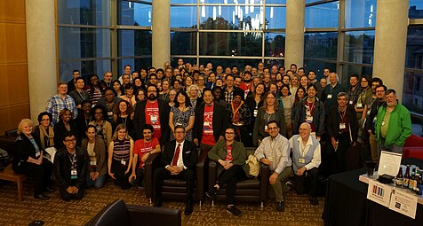 Friday group photo at the Thompson Memorial Library