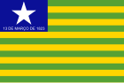 Bandeira do Piauí, onde abaixo da estrela está escrito a data da Batalha do Jenipapo