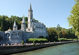 Basiliques Notre-Dame-du-Rosaire et de l'Immaculée Conception, et gave de Pau.