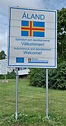 Åland Islands status shown in public signage, Mariehamn.jpg