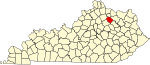 State map highlighting Nicholas County