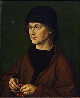 Albrecht Dürer the Elder with a Rosary, 1490, Galleria degli Uffizi, Florence