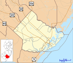 Mizpah is located in Atlantic County, New Jersey