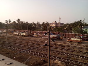 Goods transferring in Kollam Railway Station