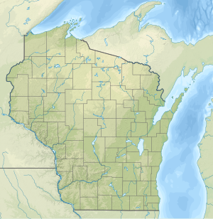 Map showing the location of Horicon National Wildlife Refuge/Horicon Marsh State Wildlife Area