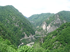 Vista della strada Transfăgărășan nei pressi di Arefu