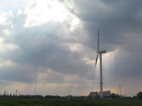 crepescular rays around the world largest wind generator with 183 m