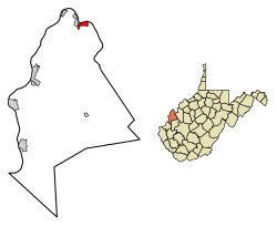 Location of New Haven in Mason County, West Virginia.