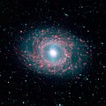 M95 dans le domaine de l'infrarouge par télescope spatial Spitzer.