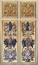 Baroque grotesques with putti on a door in the Galerie d'Apollon, Louvre Palace, Paris, by Louis Le Vau and Charles Le Brun, after 1661[13]