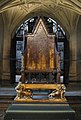 Image 37King Edward's Chair in Westminster Abbey. A 13th-century wooden throne on which the British monarch sits when he or she is crowned at the coronation, swearing to uphold the law and the church. The monarchy is apolitical and impartial, with a largely symbolic role as head of state. (from Culture of the United Kingdom)