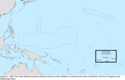 Map of the change to the United States in the Pacific Ocean on August 4, 1965