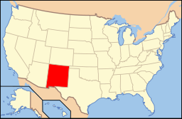 Karta över USA med New Mexico markerad