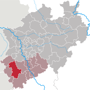 situo de la distrikto ene de Nordrejn-Vestfalio