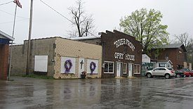 Main Street of downtown Cave-In-Rock, Illinois in 2013