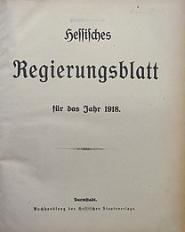 Das republikanische Nachfolge-Organ (1918)