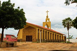 Vista da praça da Igreja Matriz de Juazeiro do Piauí.