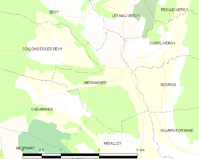 Poziția localității Messanges